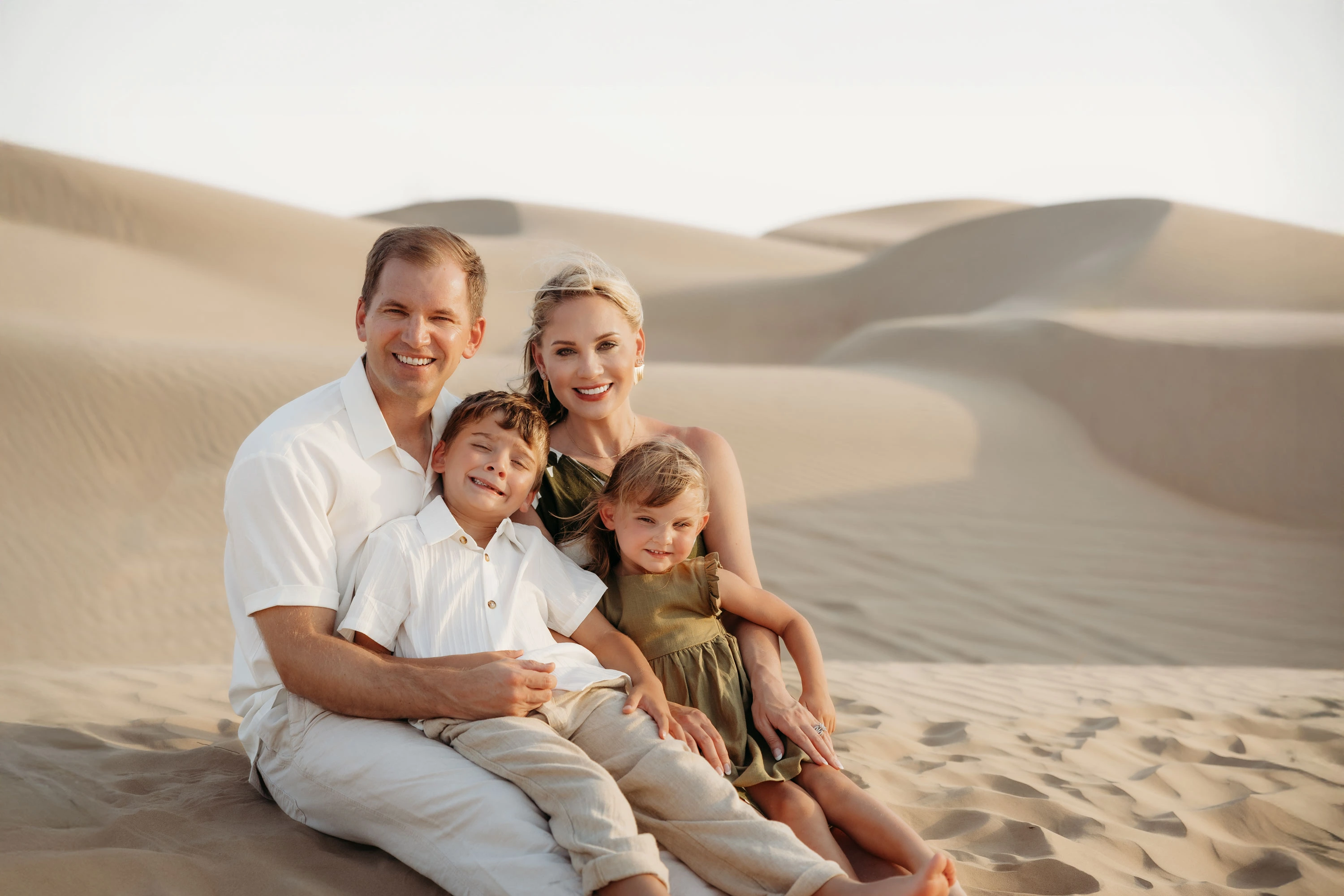 Dubai Family Photographer Desert Sitting Family Adventure